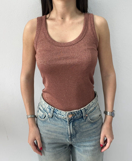 VICOLO CANOTTA LUREX MARRONE