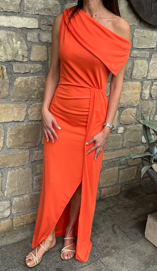 VICOLO ABITO AURORA LUNGO LYCRA ARANCIO