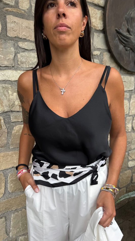 DIXIE CANOTTA SPALLINO REGOLABILE NERA