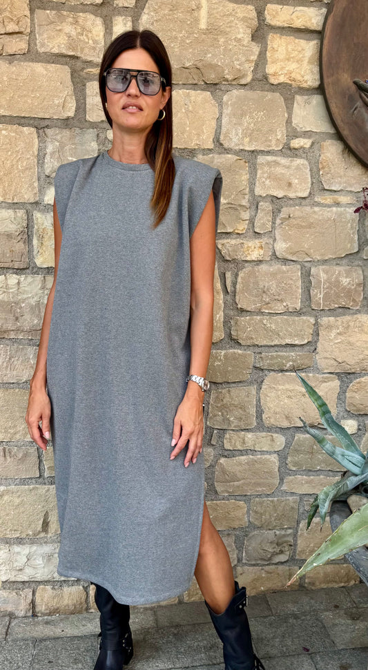 ABITO SMANICATO IN FELPA GRIGIO
