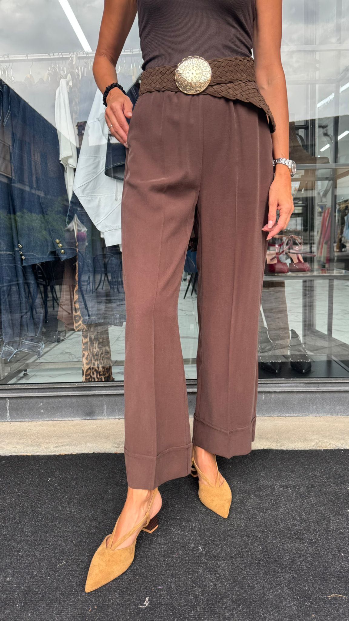 PANTALONE RISVOLTO CIOCCOLATO