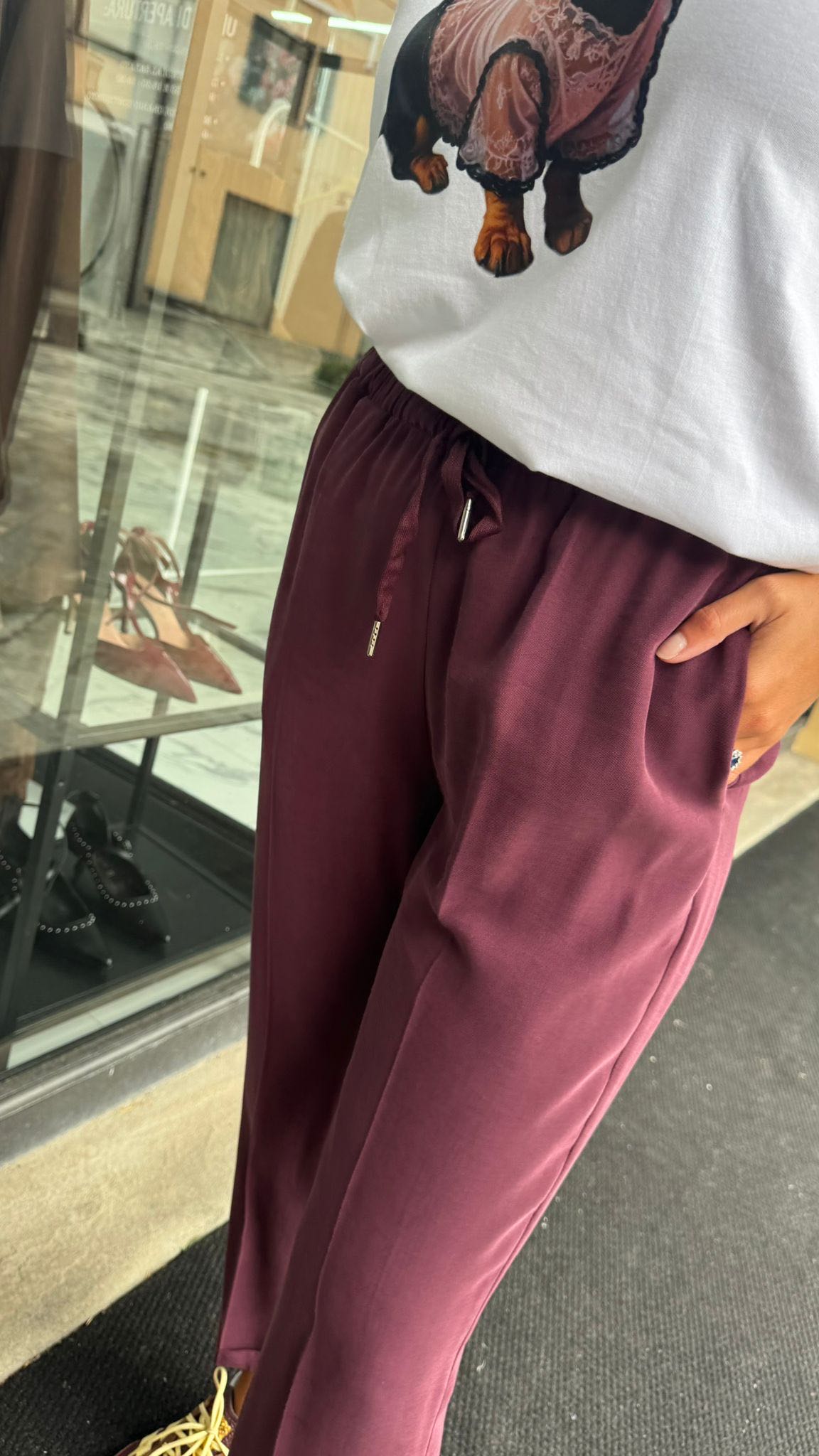 PANTALONE ELASTICO CON COULISSE VINACCIA