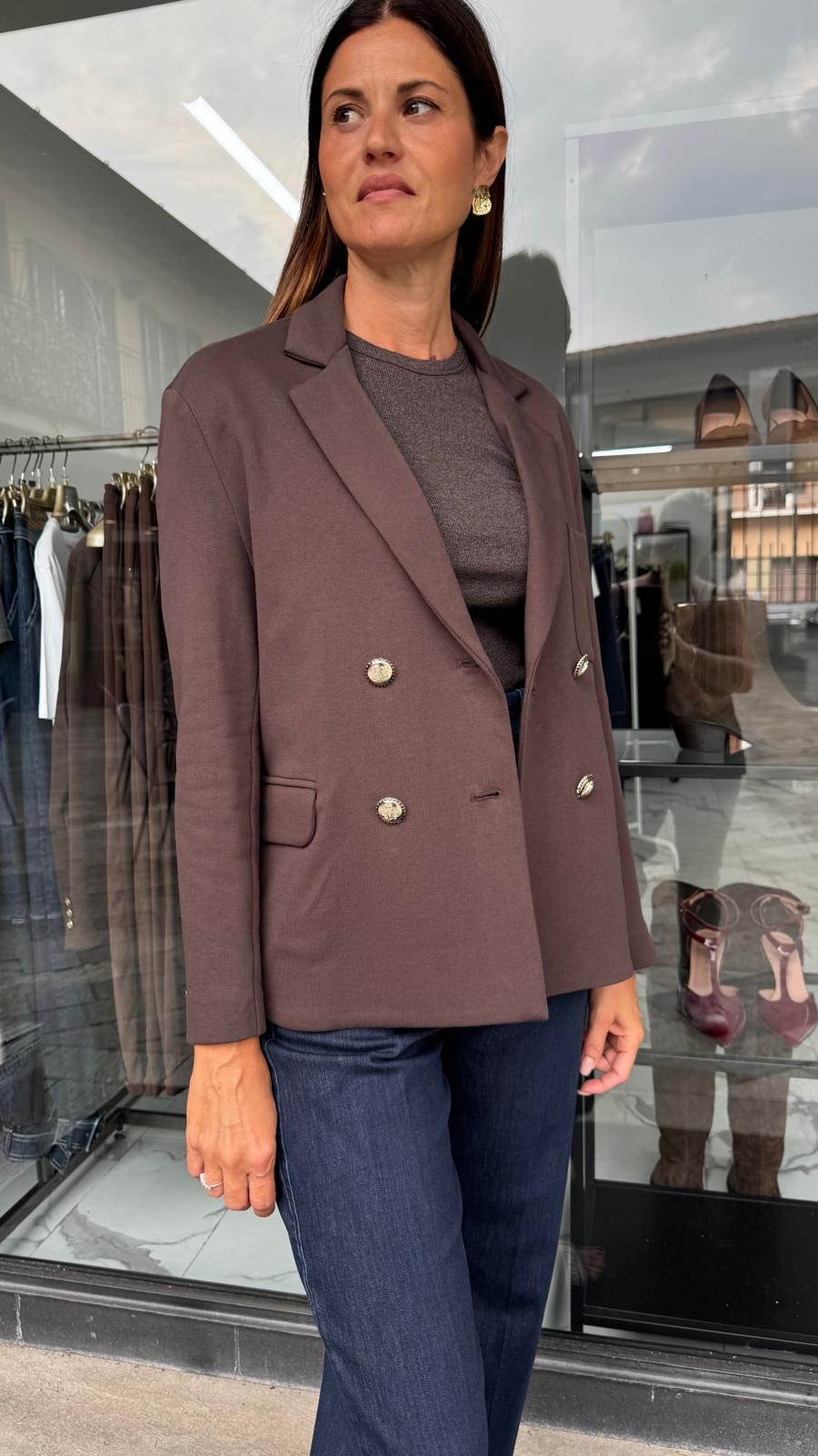 GIACCA IN FELPA DOPPIOPETTO CIOCCOLATO