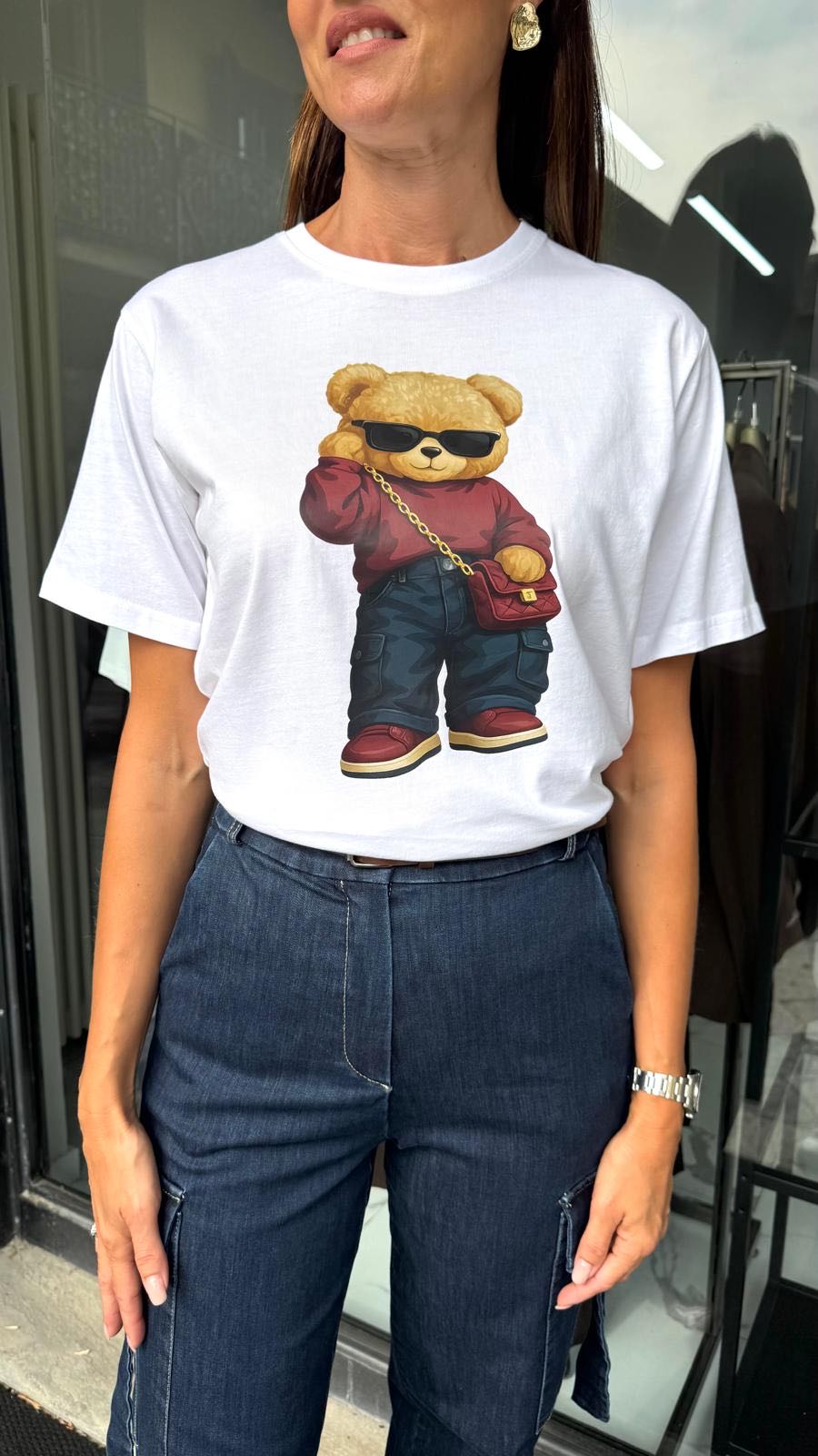T-SHIRT ORSETTO OCCHIALI
