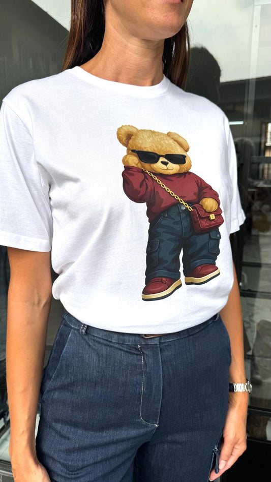 T-SHIRT ORSETTO OCCHIALI