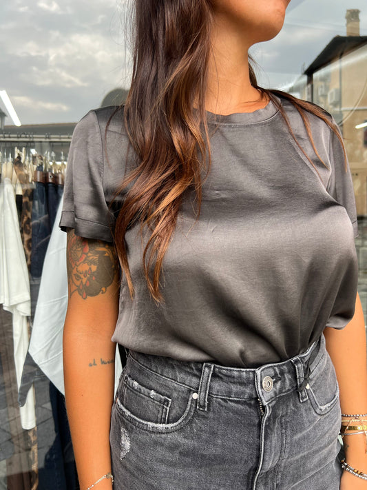 MAGLIA GIROCOLLO VISCOSA GRIGIO SCURO