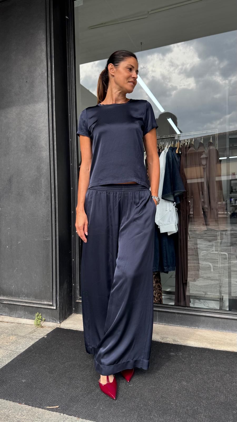 MAGLIA GIROCOLLO VISCOSA BLU