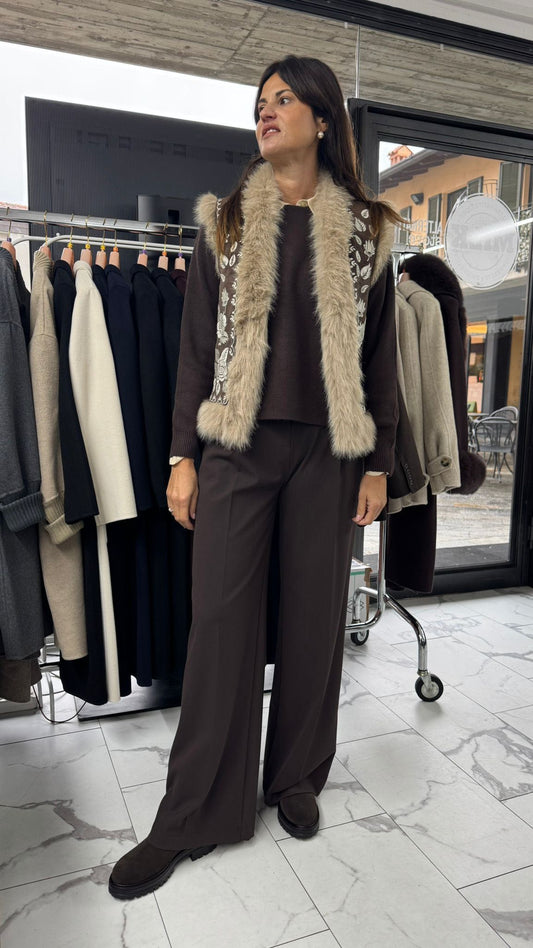 GILET ECO MONTONE RICAMI