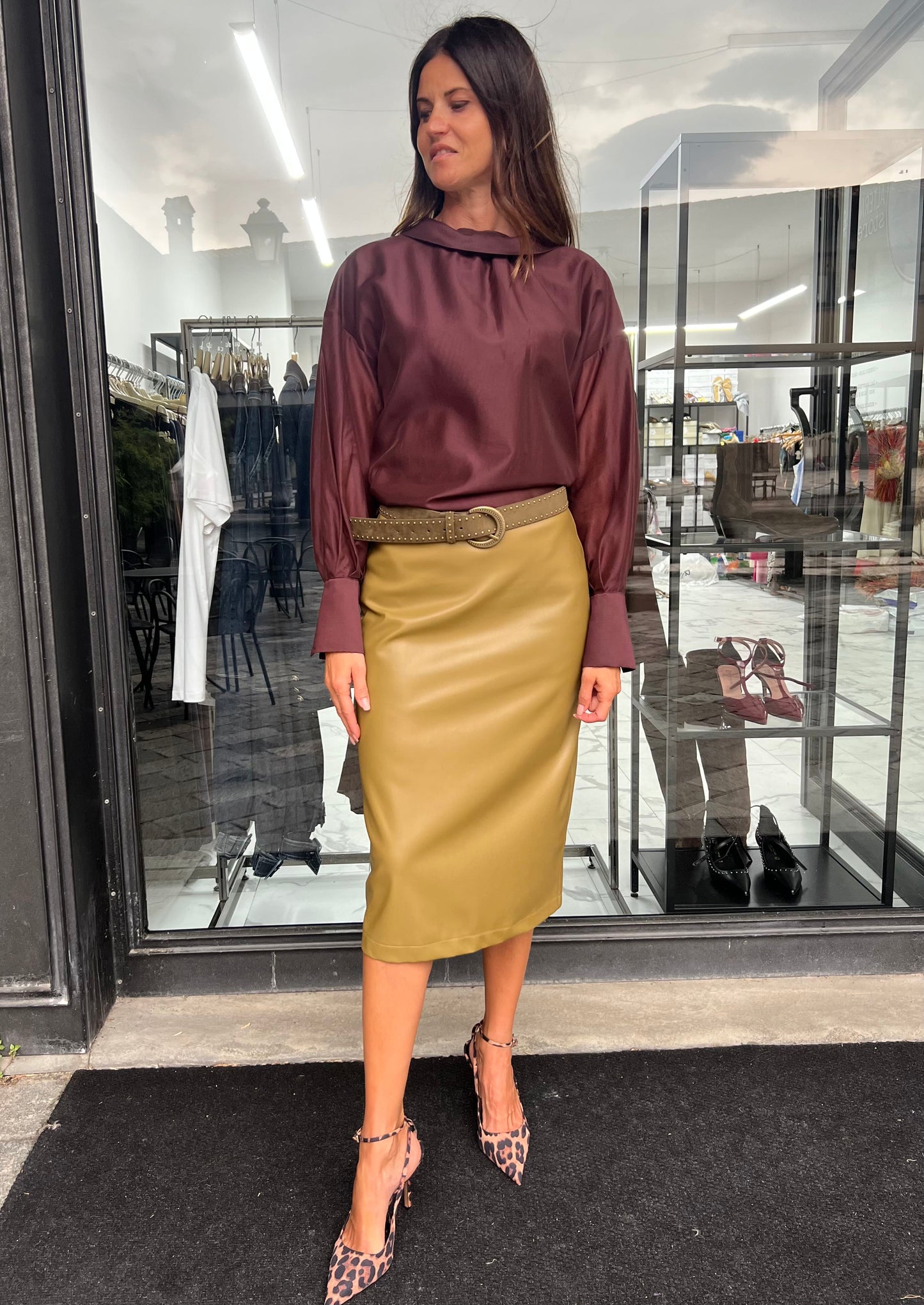BLUSA COLLETTO TONDO MOGANO