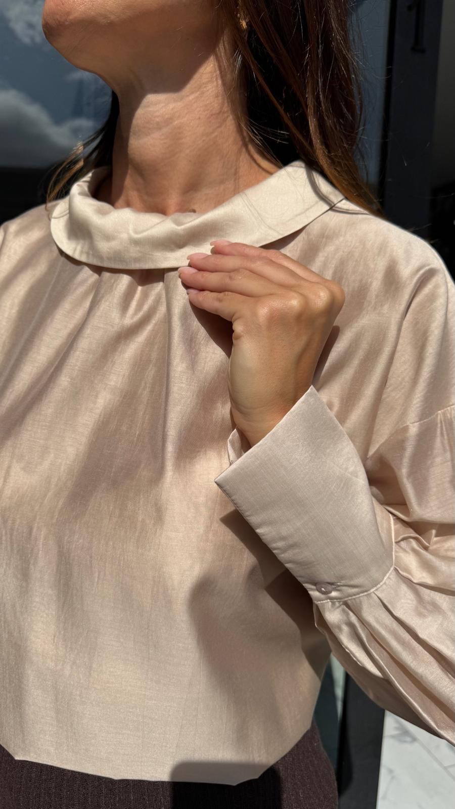 BLUSA COLLETTO TONDO BURRO