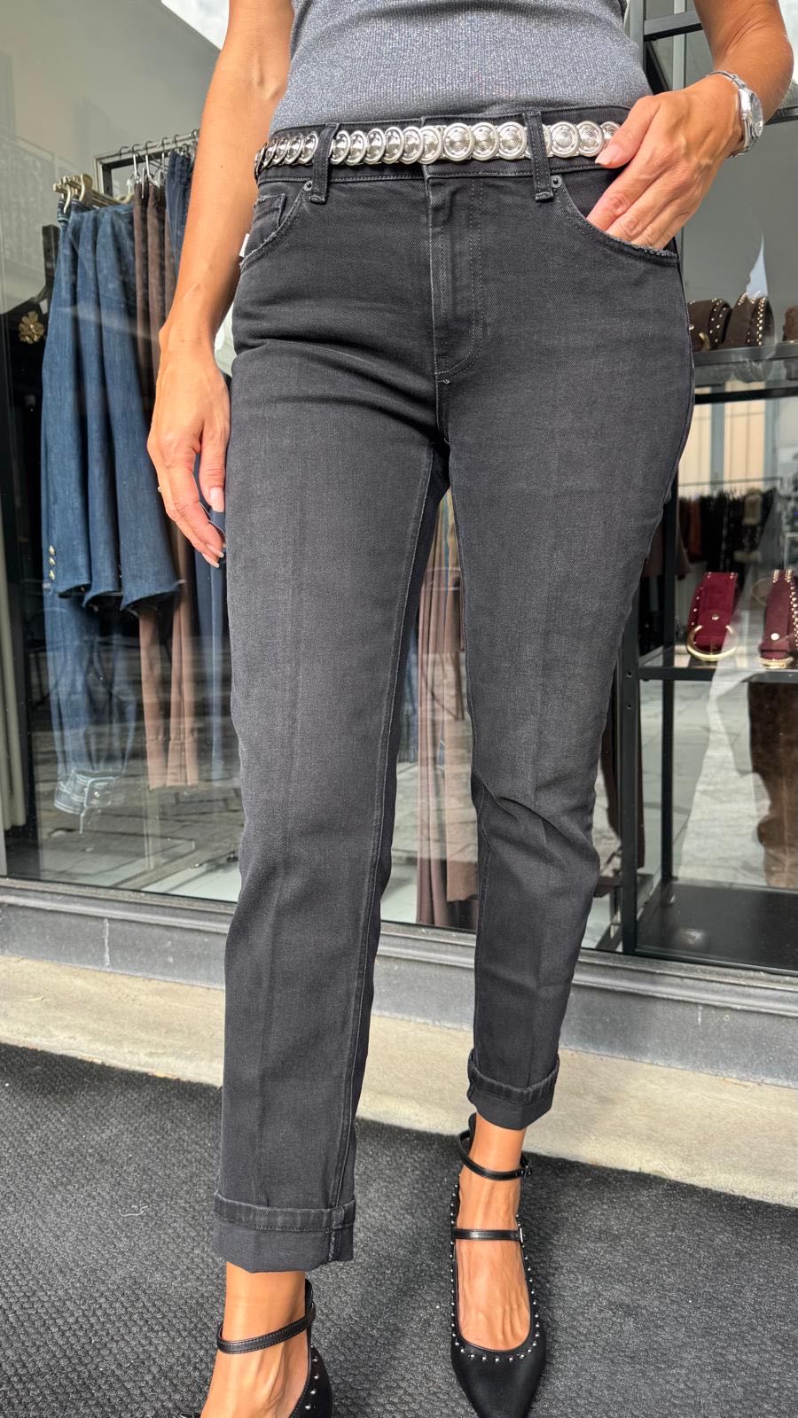 JEANS DAISY NERO SLAVATO