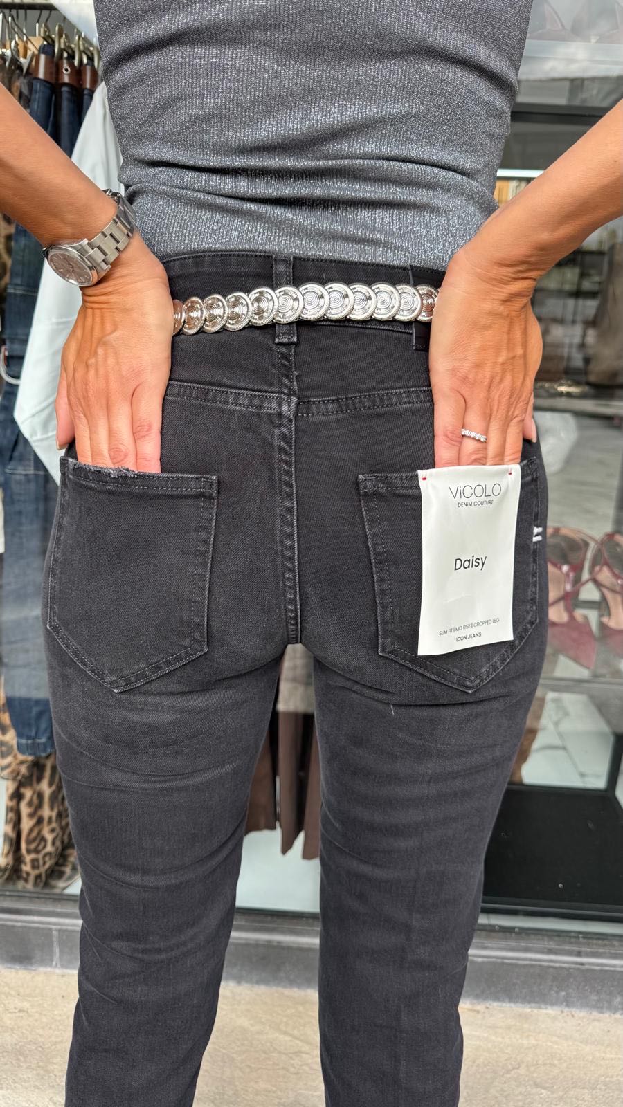 JEANS DAISY NERO SLAVATO
