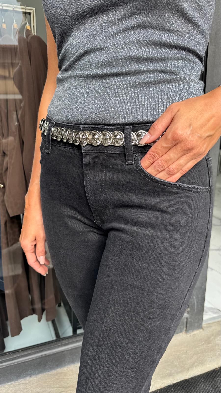 JEANS DAISY NERO SLAVATO