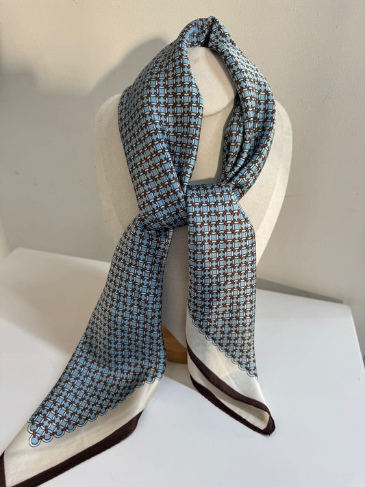 FOULARD STAMPA CRAVATTA azzurro/verde/blu