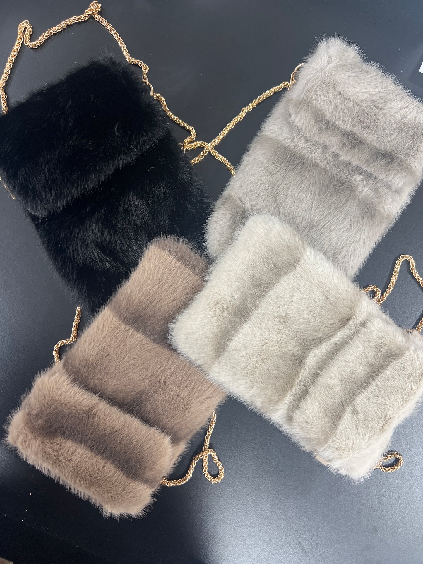 BORSA MINI TRACOLLA ECOPELLICCIA cioccolato/grigio/nero/beige/kaki