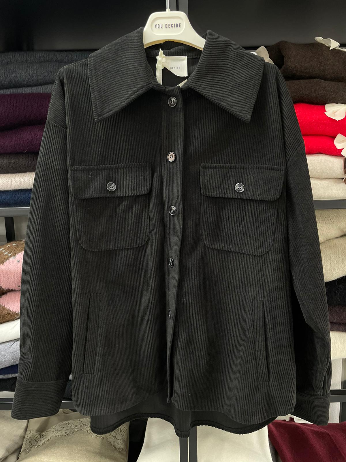 CAMICIA VELLUTO COSTA NERA