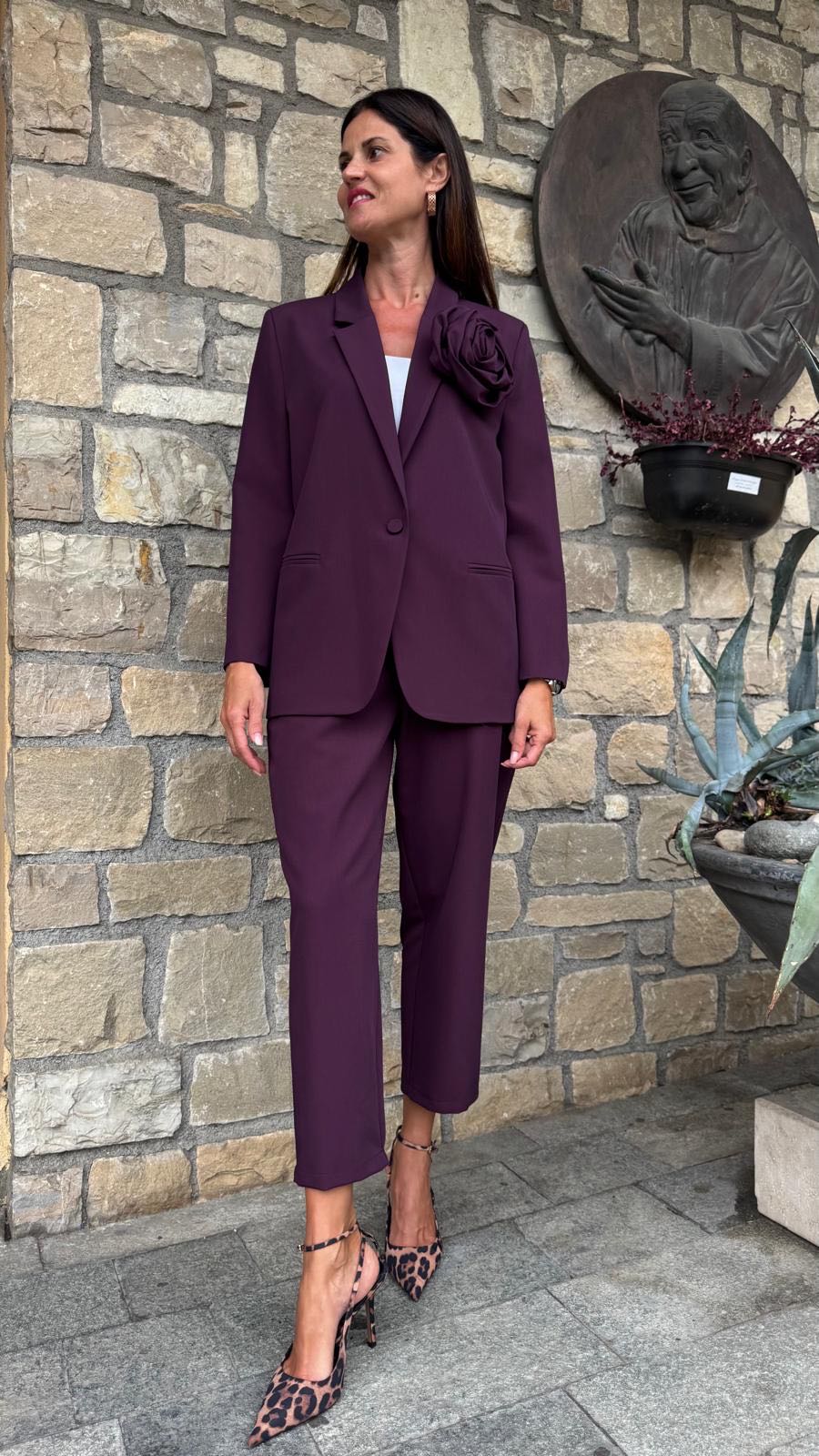 PANTALONE DRITTO MELANZANA
