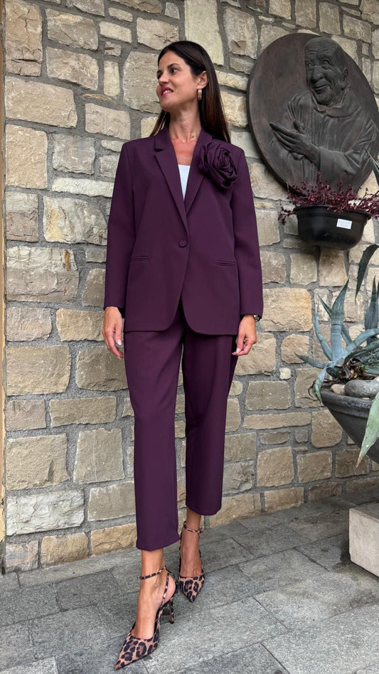 PANTALONE DRITTO MELANZANA