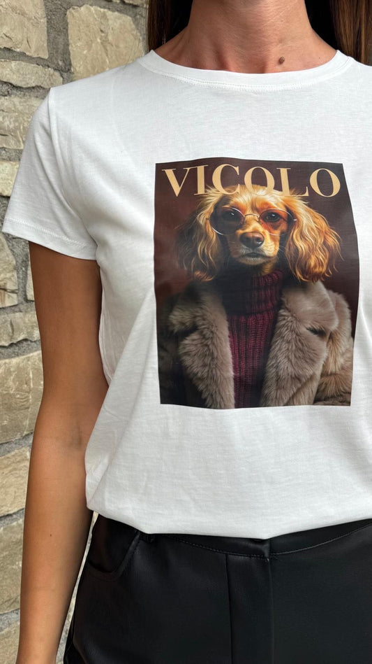 T-SHIRT COCKER OCCHIALE