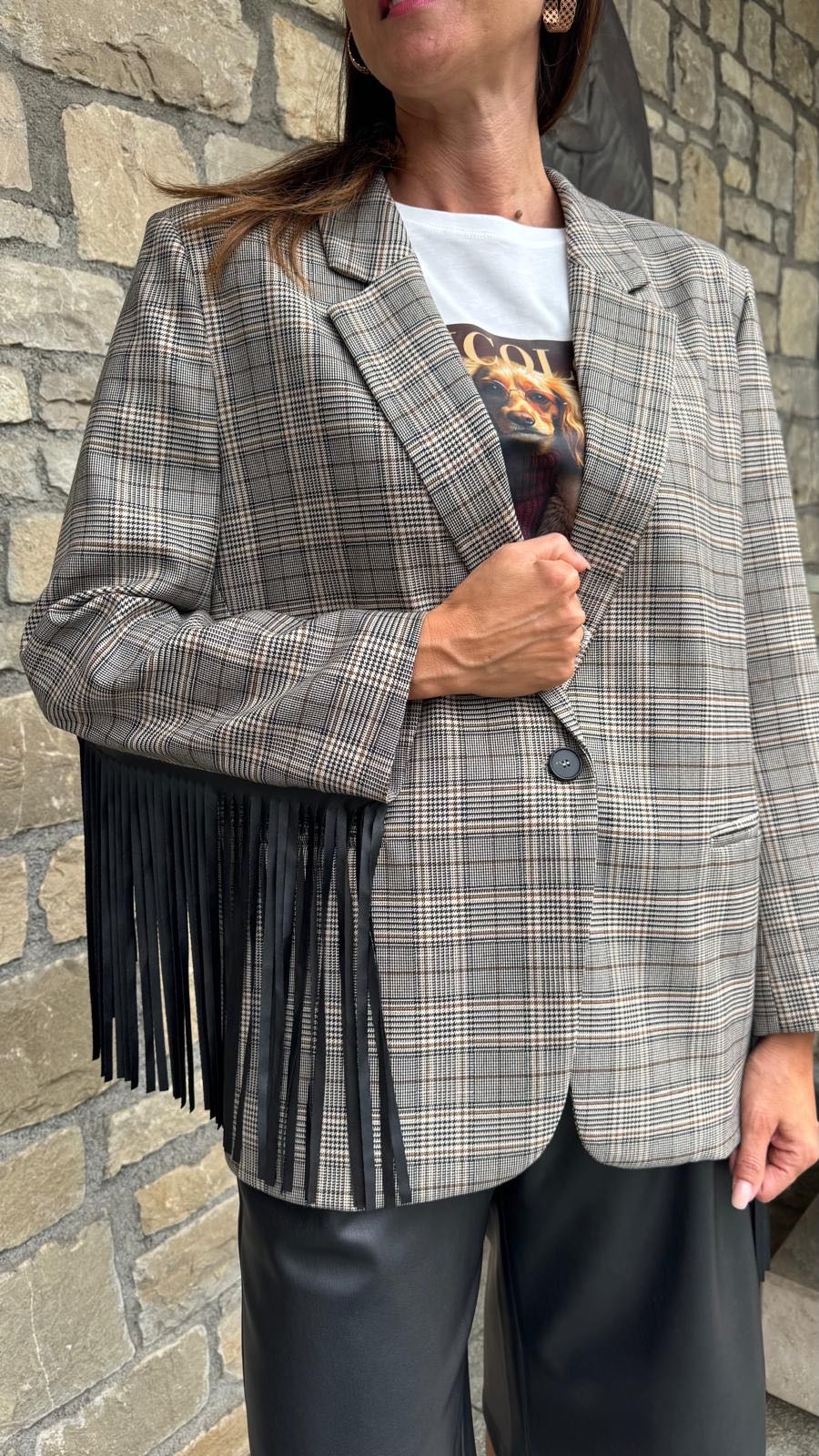 GIACCA CHECK FRANGE