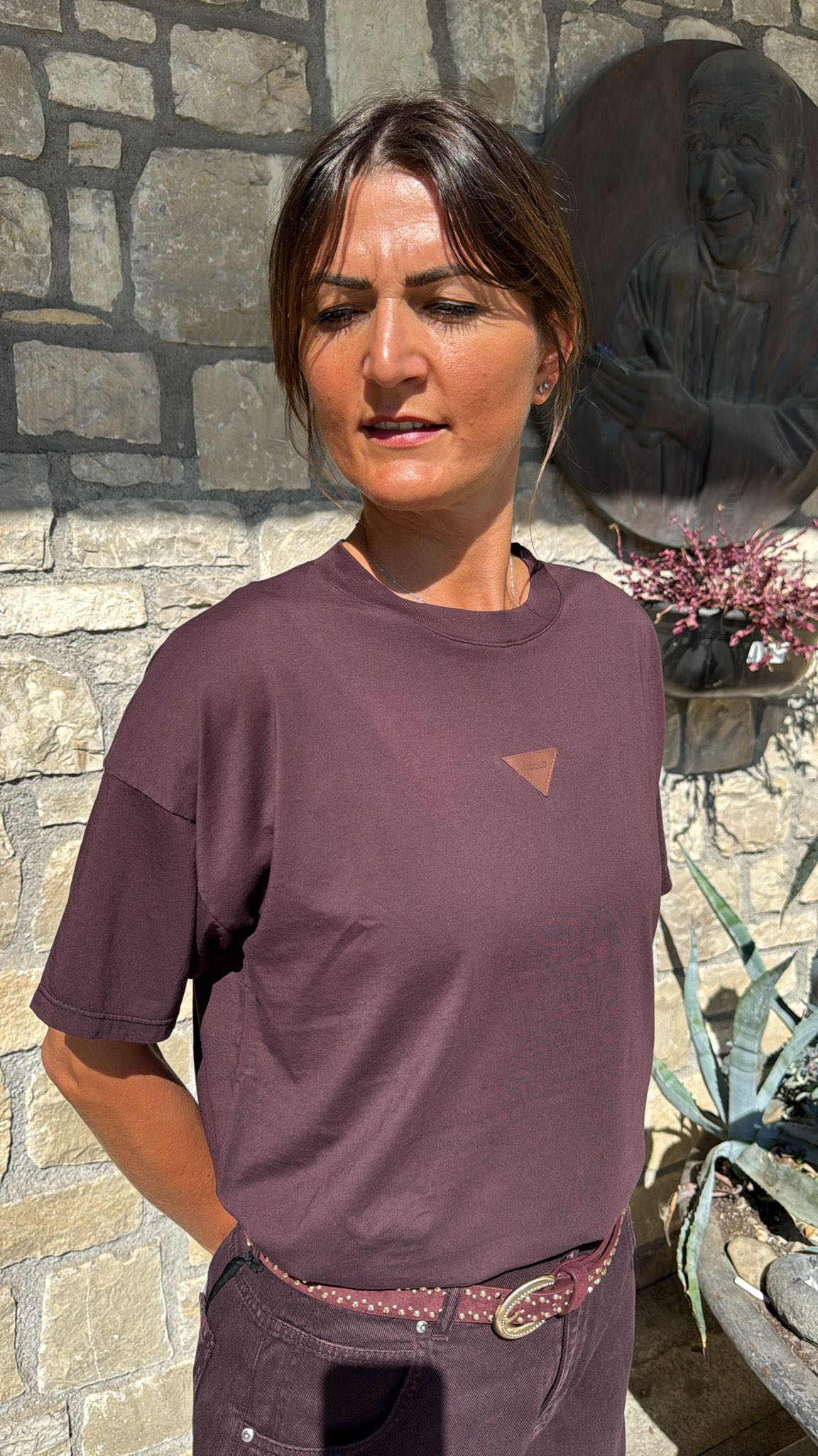 T-SHIRT OVER TARGHETTA VINACCIA