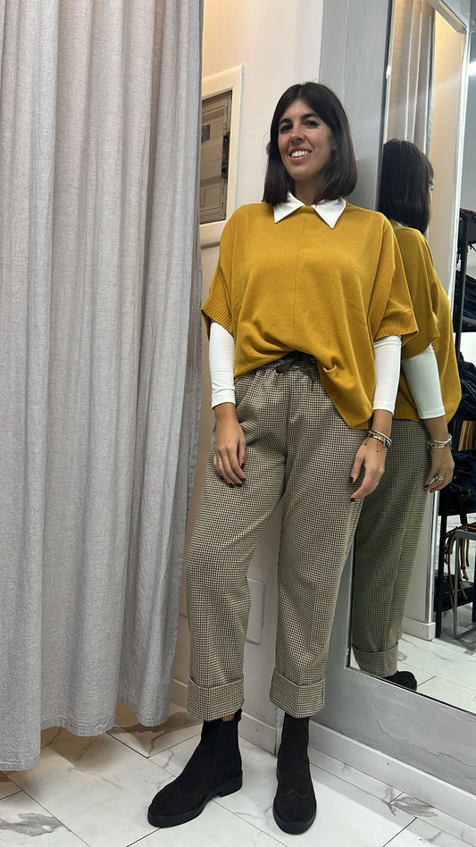 MAGLIA SCATOLETTA VISCOSA OCRA