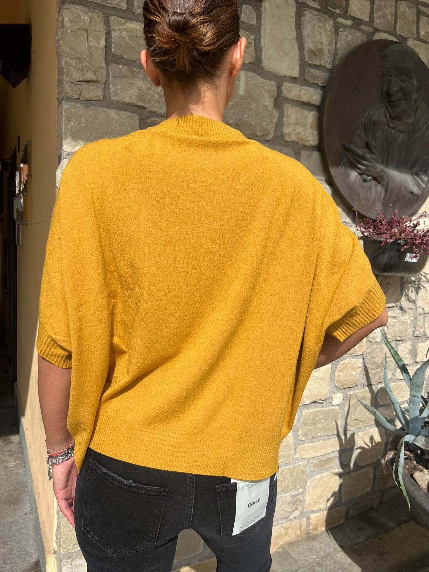 MAGLIA SCATOLETTA VISCOSA OCRA