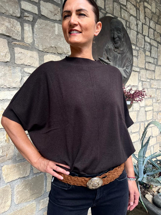 MAGLIA SCATOLETTA VISCOSA CIOCCOLATO