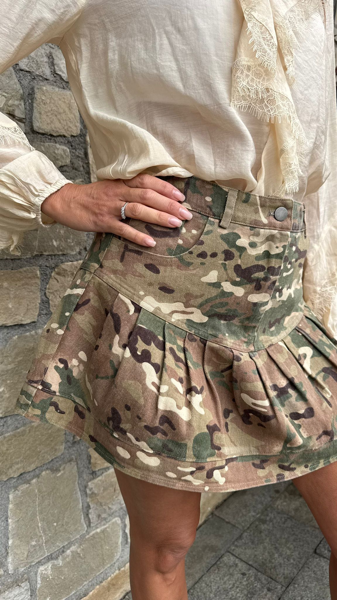 MINIGONNA DENIM CAMOUFLAGE