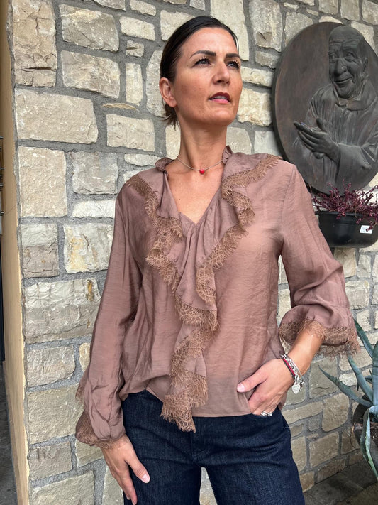 CAMICIA ROUGE PIZZO MOUSSE