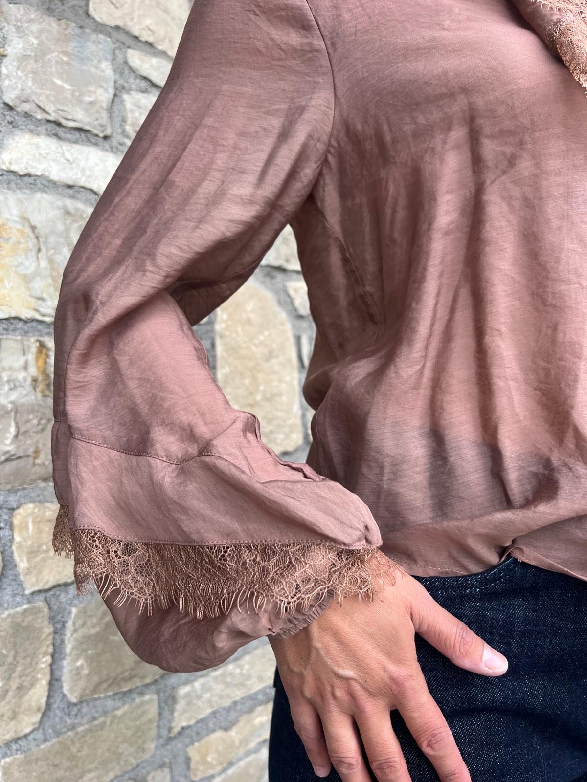 CAMICIA ROUGE PIZZO MOUSSE