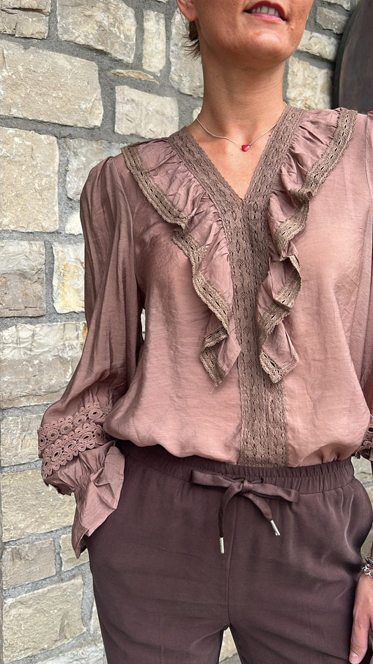 CAMICIA ROUGE CROCHET MOUSSE