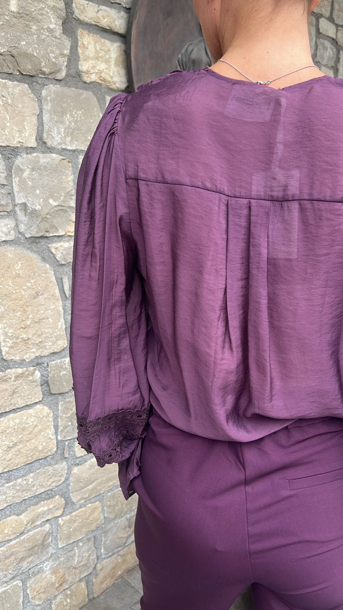 CAMICIA ROUGE CROCHET MELANZANA