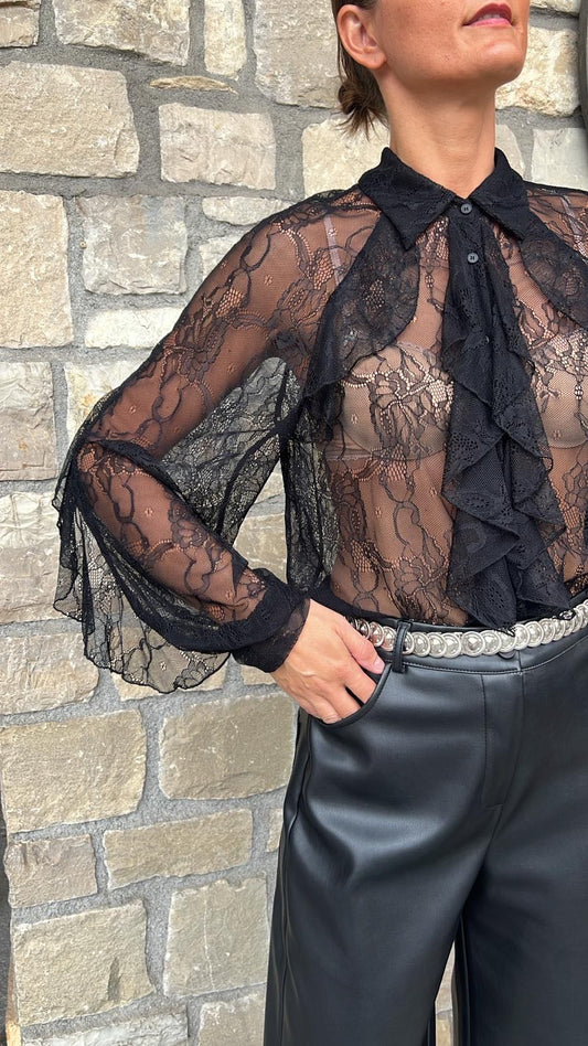 CAMICIA PIZZO NERA