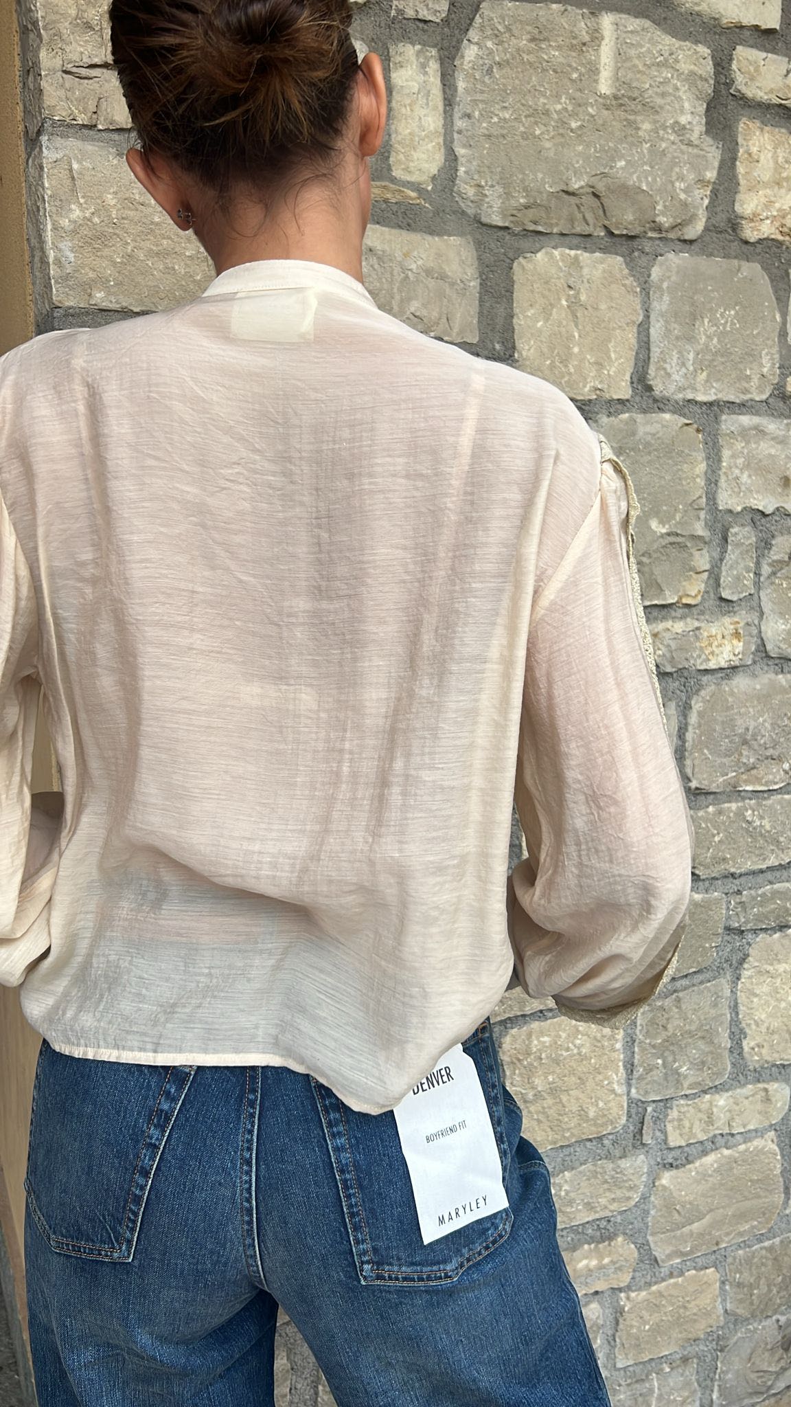 CAMICIA COREANA PIZZO BURRO