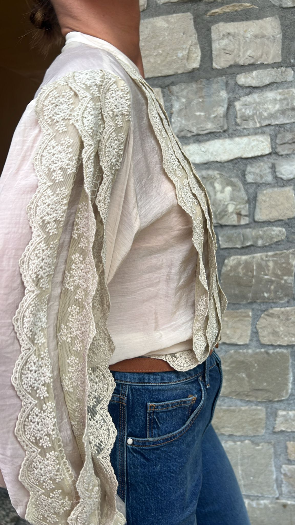 CAMICIA COREANA PIZZO BURRO