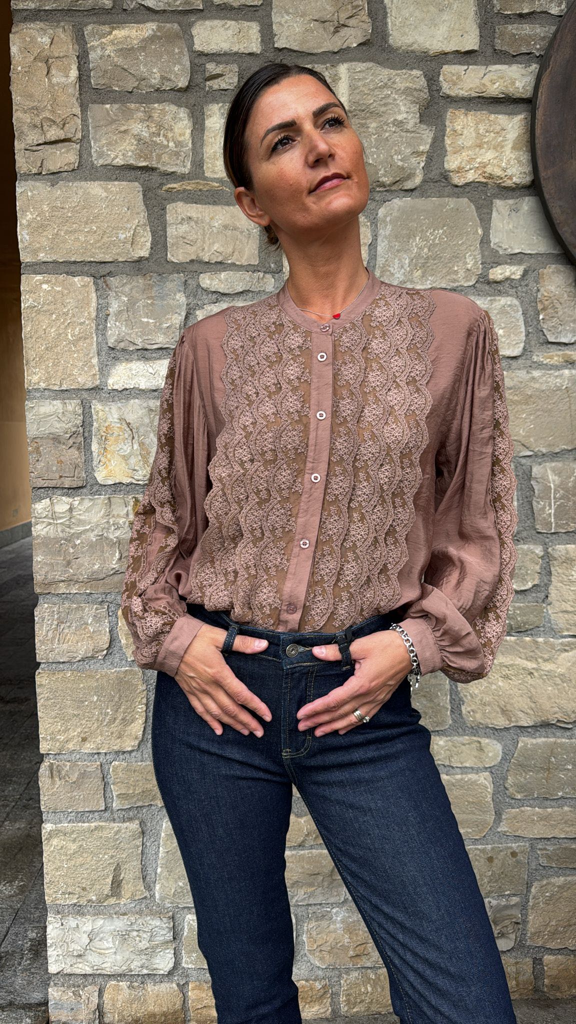 CAMICIA COREANA PIZZO MOUSSE