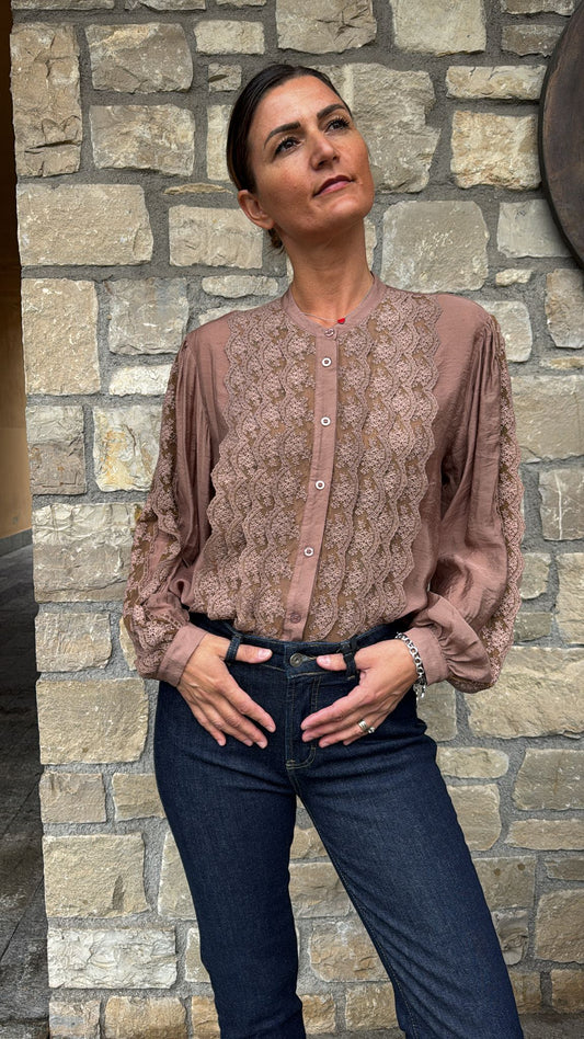 CAMICIA COREANA PIZZO MOUSSE