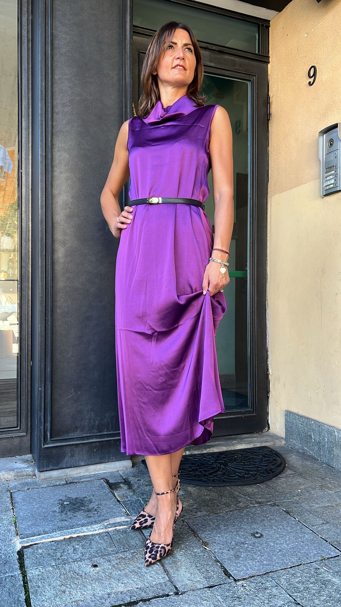 ABITO LUNGO SMANICATO UVA