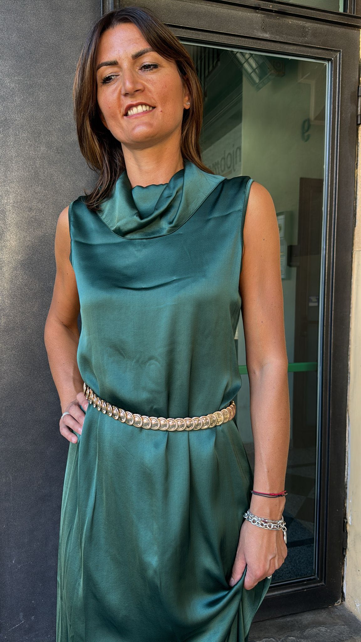 ABITO LUNGO SMANICATO VERDE