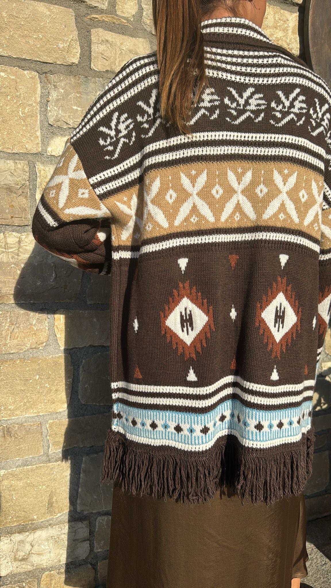 CAPPOTTO CARDIGAN IN MAGLIA CIOCCOLATO