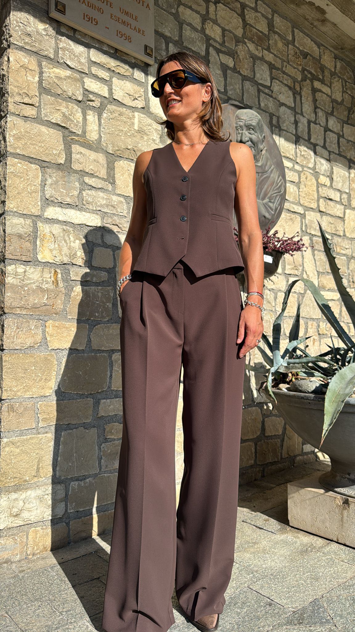 COMPLETO GILET CIOCCOLATO