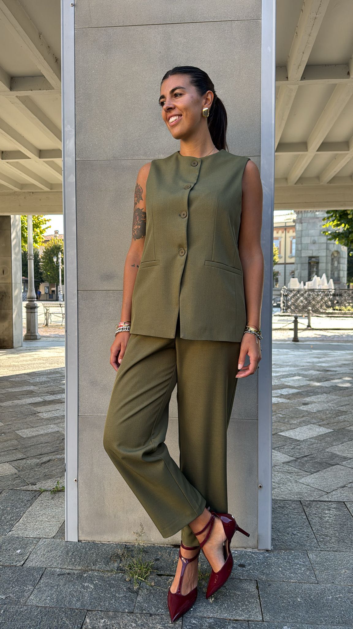 COMPLETO GIACCA SMANICATA SALVIA