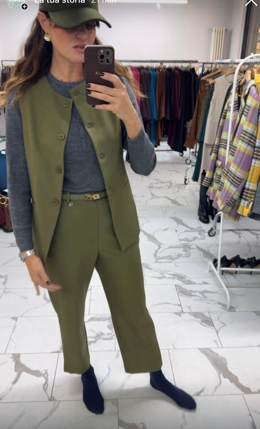 COMPLETO GIACCA SMANICATA SALVIA