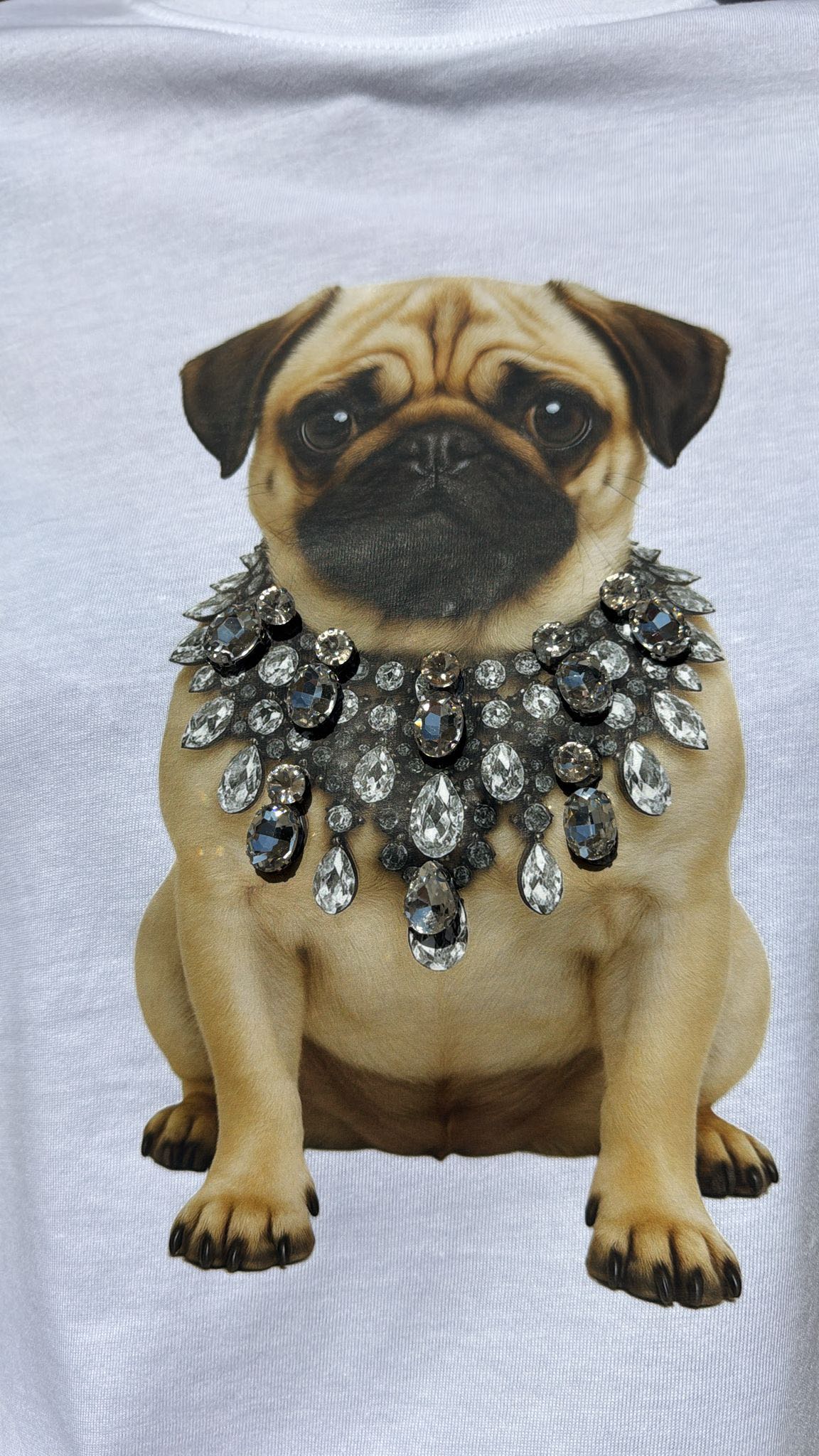 T-SHIRT CARLINO STRASS BIANCA