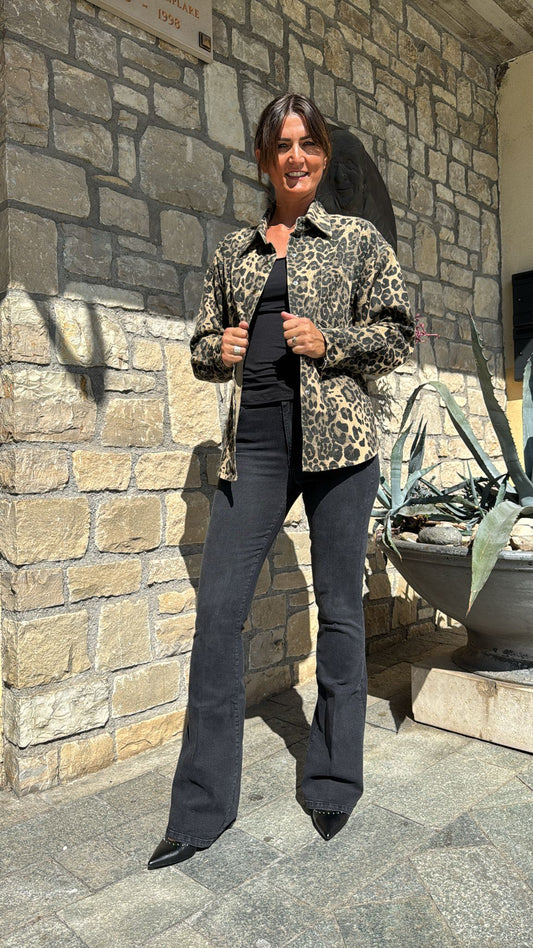 GIACCA IN DENIM OVER ANIMALIER