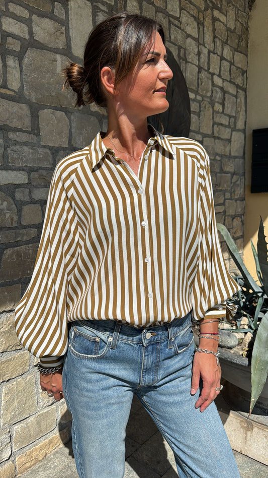 CAMICIA RIGATA SENAPE