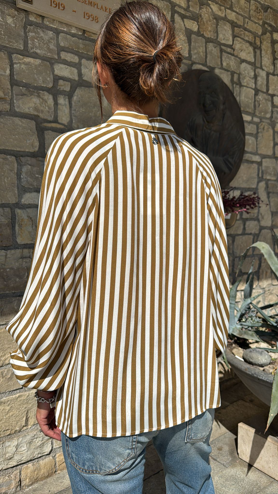 CAMICIA RIGATA SENAPE