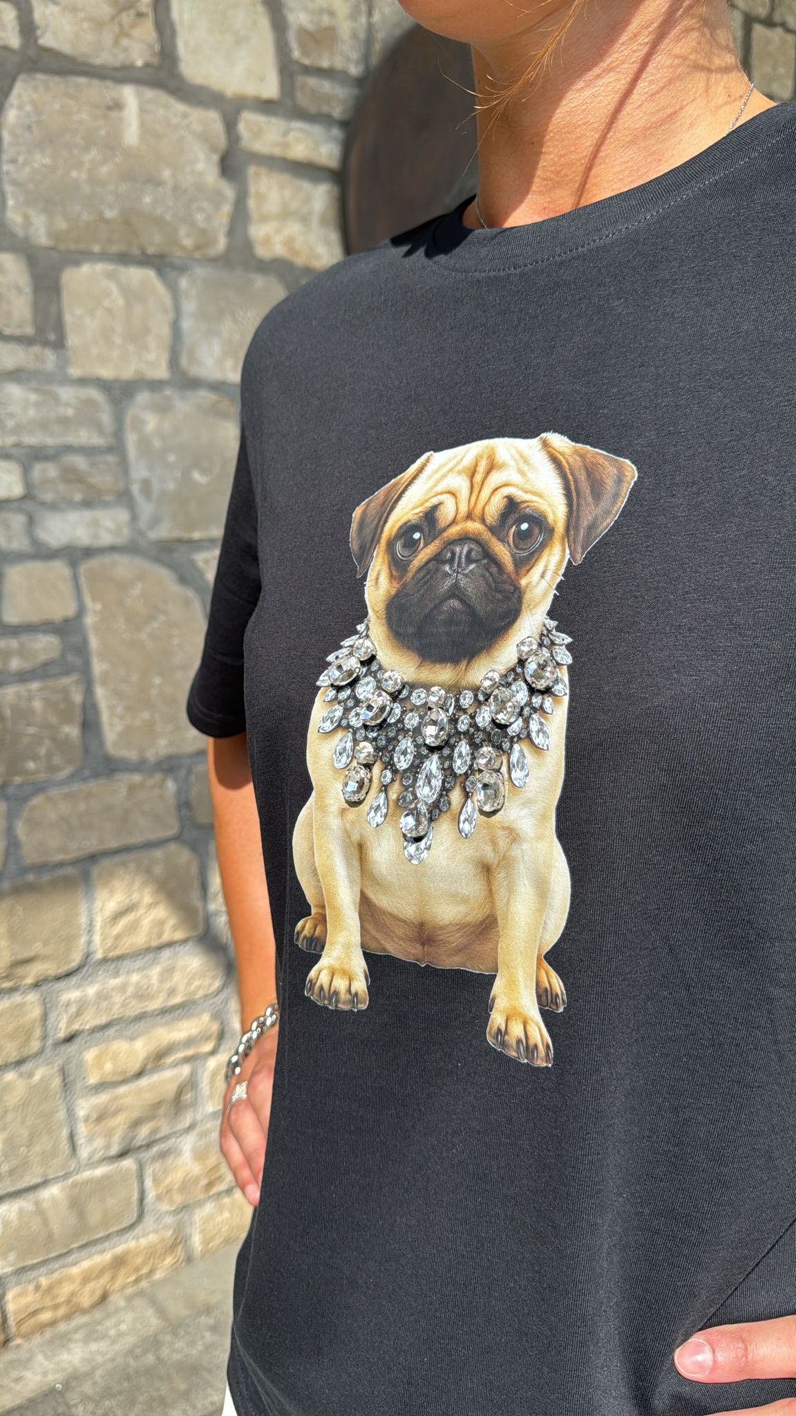 T-SHIRT CARLINO STRASS NERA