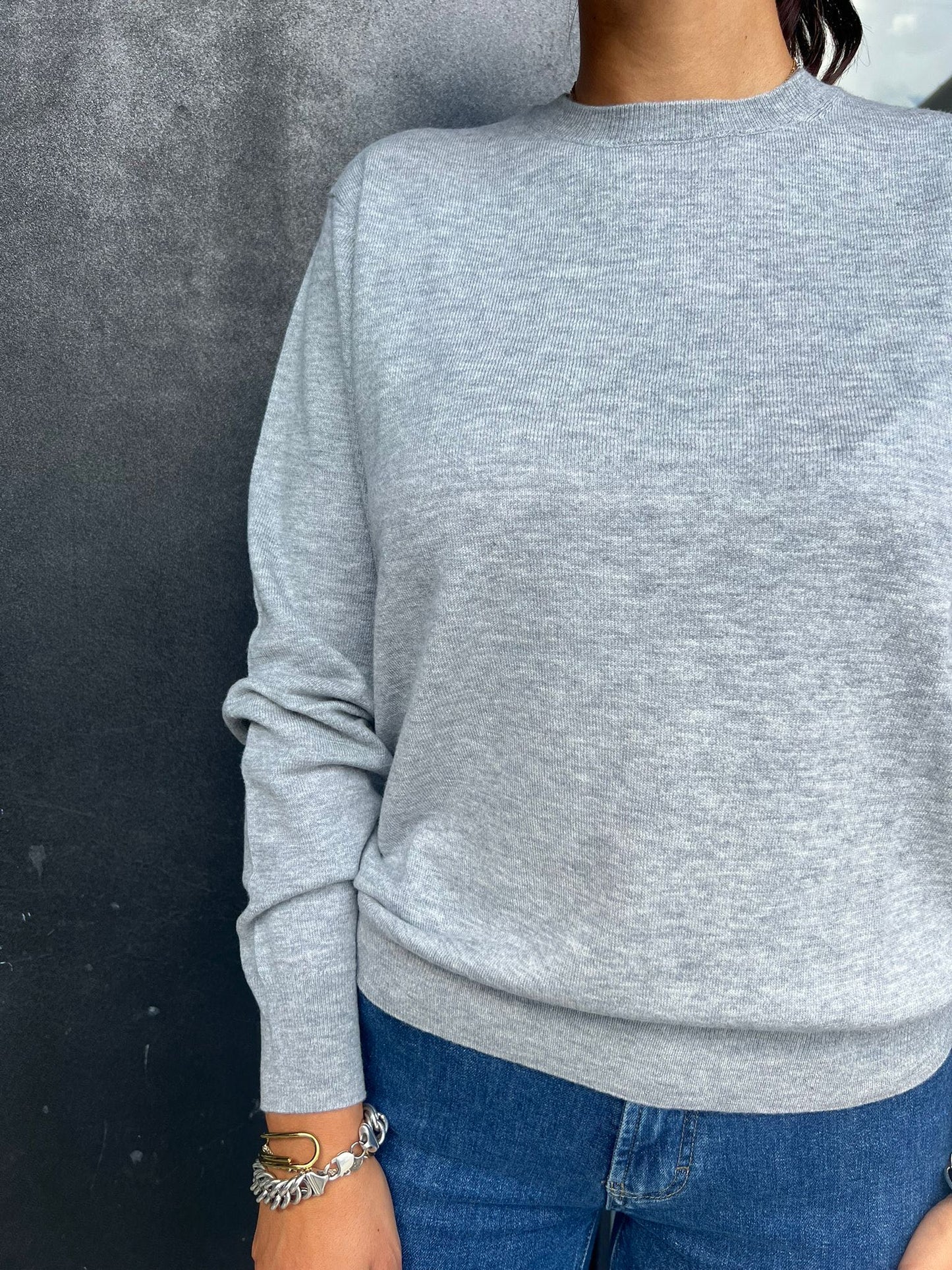 MAGLIONCINO GIROCOLLO IN LANA GRIGIO